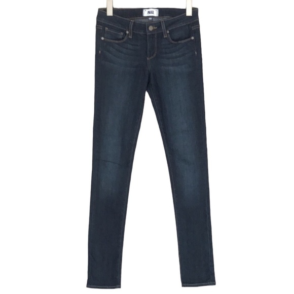 Paige Peg Skinny Dark‎ Wash Zip Fly Denim Jeans - Picture 2 of 14